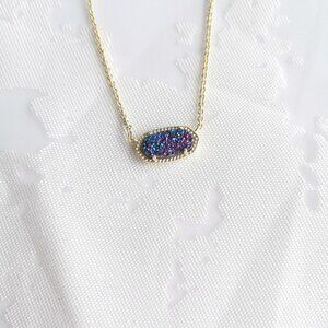 Kendra Scott Elisa Gold Necklace Multicolor Drusy